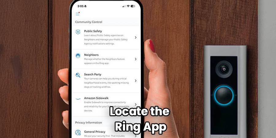 Locate the
Ring App